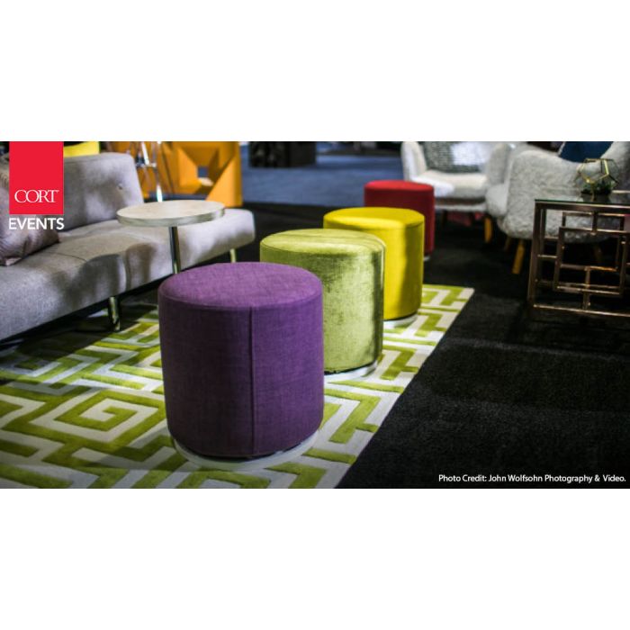 Rent the Marche Swivel Ottoman, Meadow Green | CORT Events