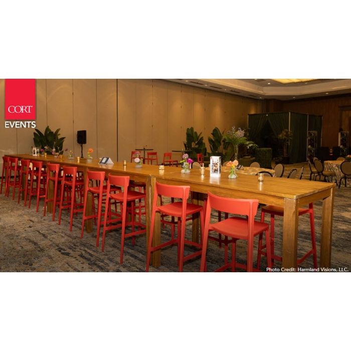 Rent the Rustique Communal Bar Table - Wood | CORT Events