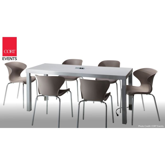 Rent the Ventura Powered Cafe Table - White | CORT Events