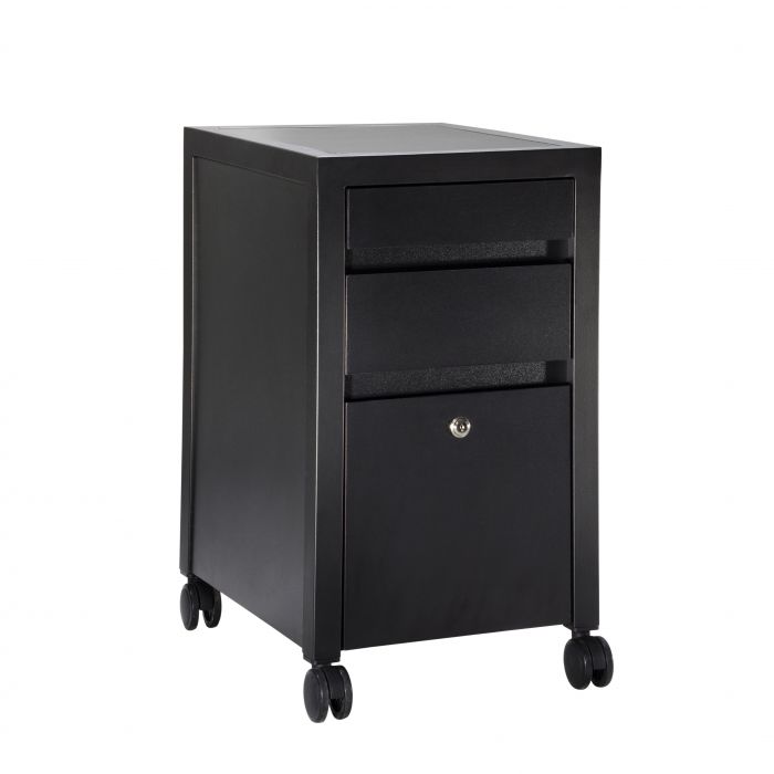Festnight Metal Drawer Filing Cabinet 3 Drawers Cabinet Detachable Mobile Steel File Storage Cabinets with 4 Casters Dark Gray