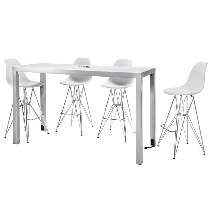 Rent the Ventura Powered Communal Bar Table, White Top