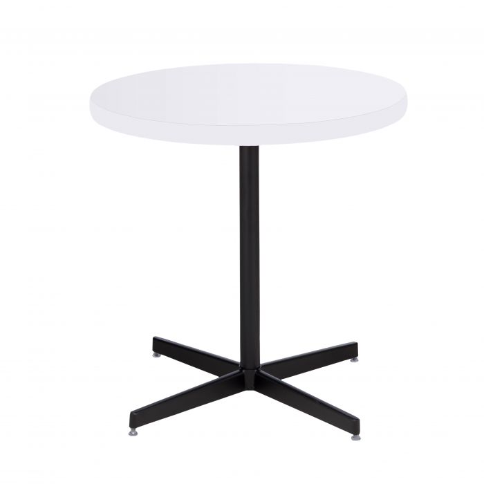 Rent the 36" Round Cafe Table w/ Standard Black Base, White Top CORT