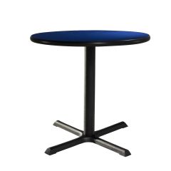 30" Round Cafe Table w/ Standard Black Base, Blue Top