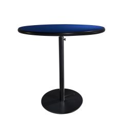 30" Round Café Table w/ Black Hydraulic Base, Blue Top