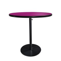 30" Round Café Table w/ Black Hydraulic Base, Fuchsia Top
