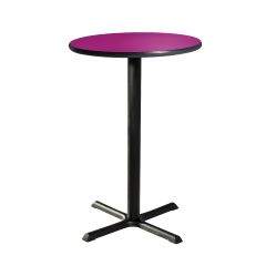 30" Round Bar Table w/ Standard Black Base, Fuchsia Top