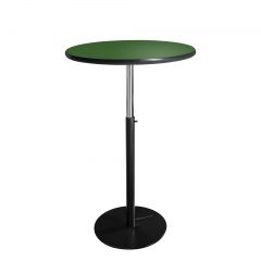 30" Round Bar Table w/ Black Hydraulic Base, Green Top