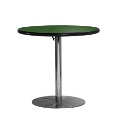 30" Round Café Table w/ Chrome Hydraulic Base, Green Top