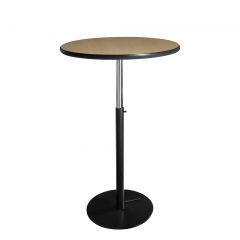 30" Round Bar Table w/ Black Hydraulic Base, Maple Top