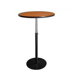 30" Round Bar Table w/ Black Hydraulic Base, Orange Top