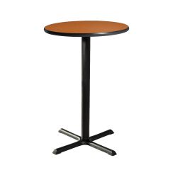 30" Round Bar Table w/ Standard Black Base, Orange Top