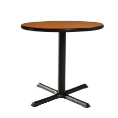 30" Round Cafe Table w/ Standard Black Base, Orange Top
