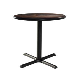 30" Round Cafe Table w/ Standard Black Base, Barnwood Top