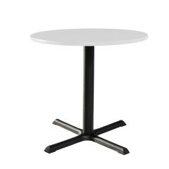 30" Round Cafe Table w/ Standard Black Base, White Top