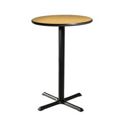 30" Round Bar Table w/ Standard Black Base, Brushed Yellow Top
