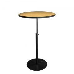 30" Round Bar Table w/ Black Hydraulic Base