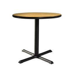 30" Round Cafe Table w/ Standard Black Base, Brushed Yellow Top