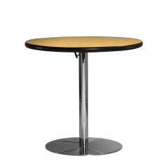 30" Round Café Table w/ Chrome Hydraulic Base, Brushed Yellow Top