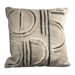 Eccentric textured throw pillow with neutral