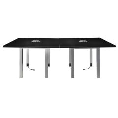 8ft rectangular powered conference tables with black laminate top