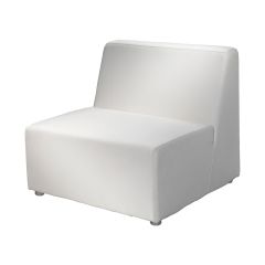 angle of white brighton armless club chair