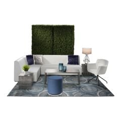 Classic event rental package with white soft seating