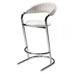 white vinyl barstool with chrome frame