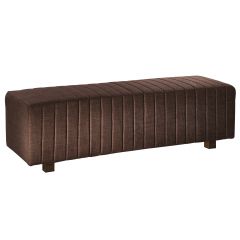 Beverly Bench Ottoman, Brown Fabric