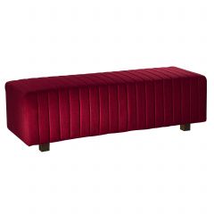 Beverly Bench Ottoman, Red Fabric