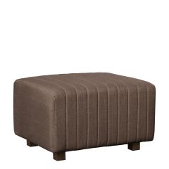 Beverly Small Bench Ottoman, Brown Fabric