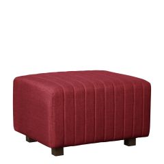 Beverly Small Bench Ottoman, Red Fabric