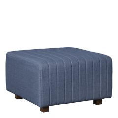 Beverly Square Ottoman, Ocean Blue Fabric