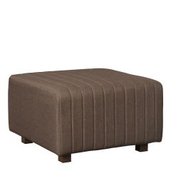 Beverly Square Ottoman, Brown Fabric