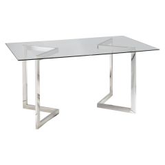 Geo Rectangular Table, Chrome Base