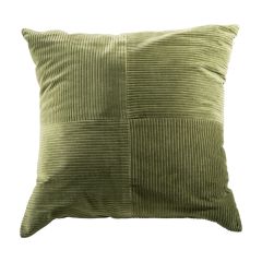 green corduroy textured pillow