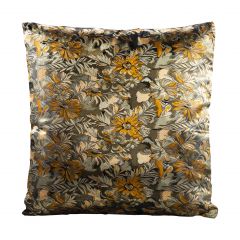 Modern tropical throw pillow with metallic orange