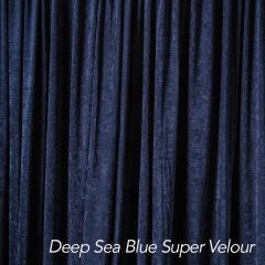 Deep Sea Blue Super Velour Drape 8ft H