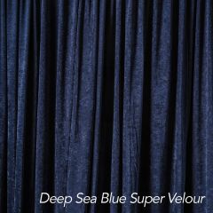 Deep Sea Blue Super Velour Drape 8ft H