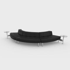Endless Powered Small Curve Low Back Sofa w/2 Round Tables