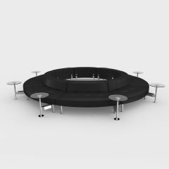 Endless Powered Low Back Closed Circle w/ 8 Round Glass Tables
