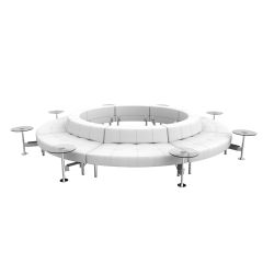 Endless Powered Low Back Closed Circle w/ 8 Round Glass Tables