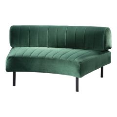 Endless Large Curve Low Back Chair, Emerald Velvet