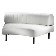 Endless Large Curve Low Back Chair, White Vinyl Channel Stitch