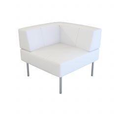 Endless Dining Low Back Corner Chair, White Vinyl