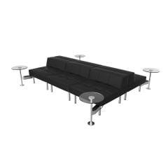 Endless Powered Double Square Low Back Sofa w/ 4 Glass Round Tables