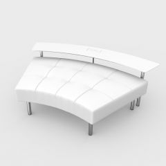 Endless Powered Large Curved Table w/ Curved Ottoman, White Vinyl