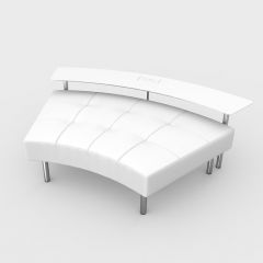 Endless Powered Large Curved Table w/ Curved Ottoman, White Vinyl