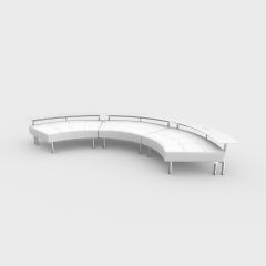 Endless Powered 3-Seat Curved Ottoman w/ Large Curved Tables