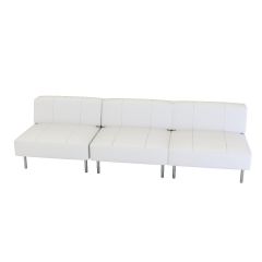 Endless Square Low Back Sofa, White Vinyl