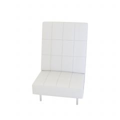 Endless Square High Back Chair, White Vinyl